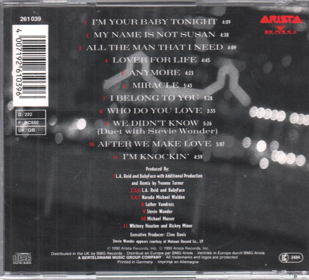 Whitney Houston - I'm Your Baby Tonight - Cd