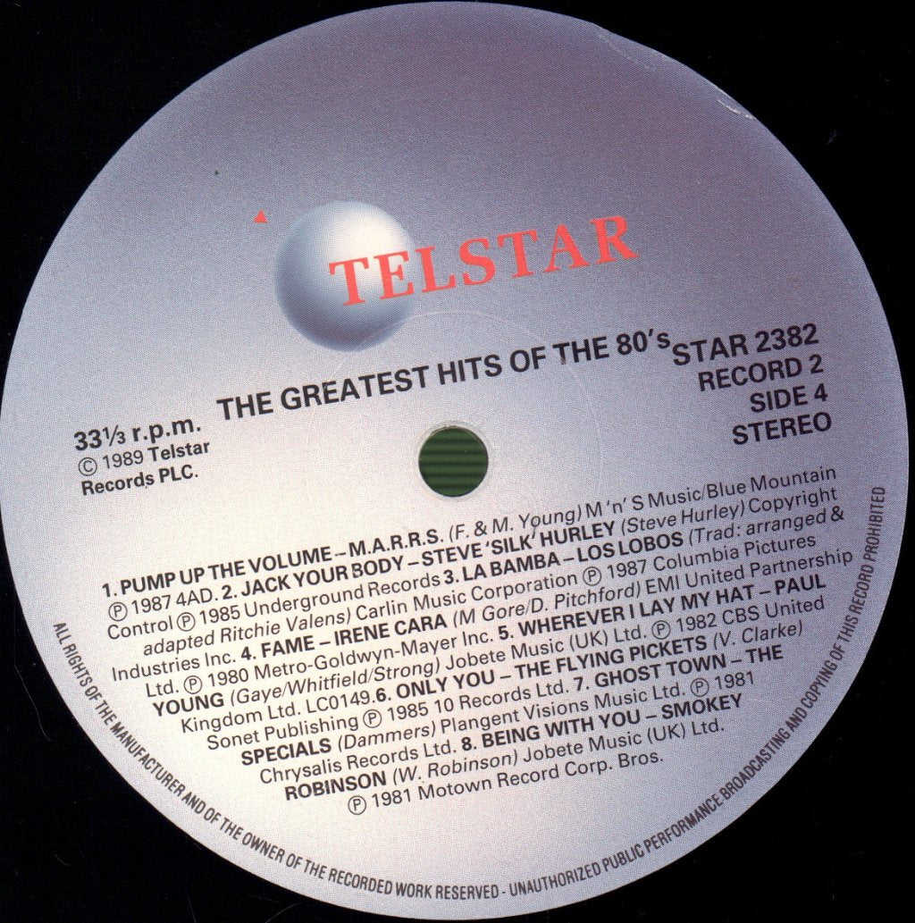 Various Artists - Greatest Hits Of The 80's - Triple Lp