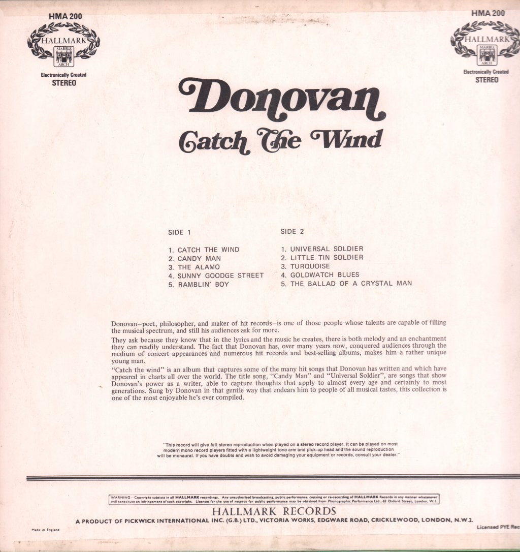 Donovan - Catch The Wind - Lp