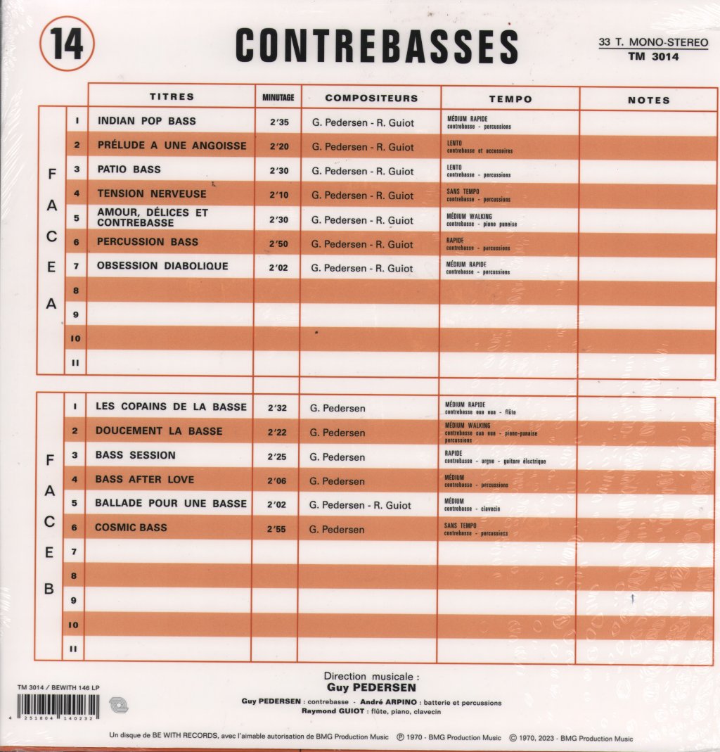 Guy Pedersen - Contrebasses - Lp