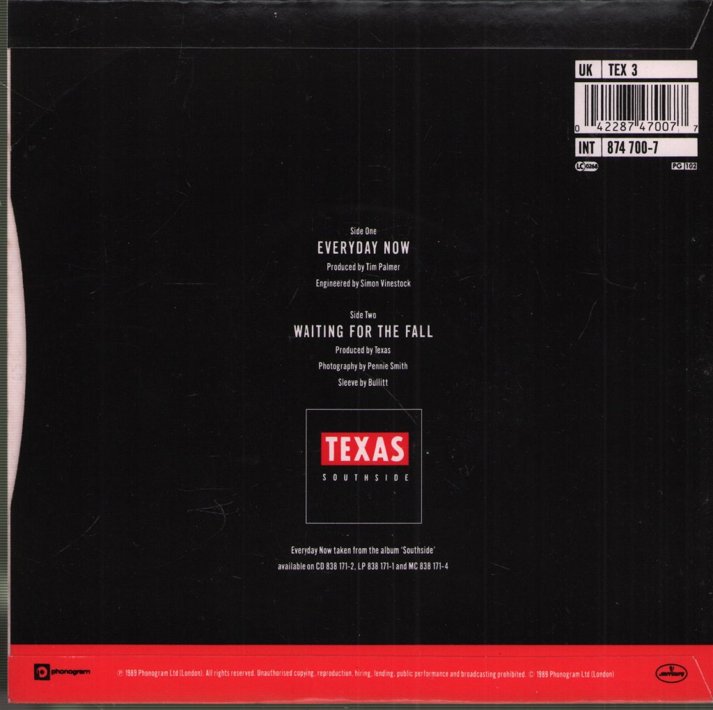 Texas - Everyday Now - 7 Inch