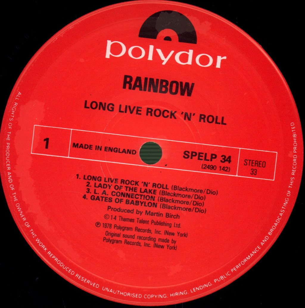 Rainbow - Long Live Rock 'N' Roll - Lp