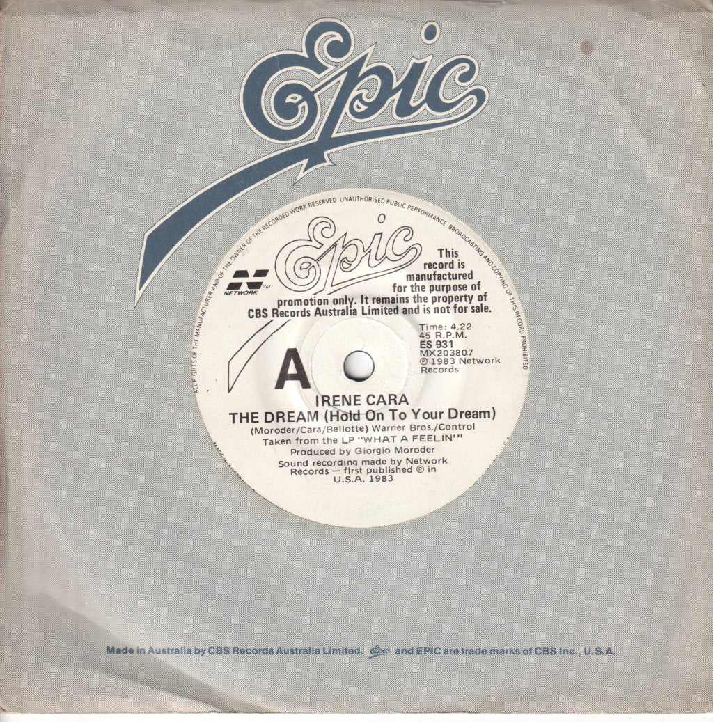 Irene Cara - Dream Hold On To Your Dream - 7 Inch