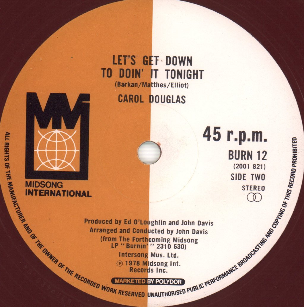 Carol Douglas - Burnin' - 12 Inch