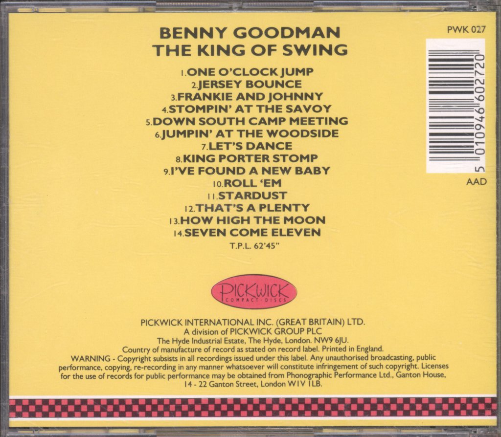 Benny Goodman - King Of Swing - Cd