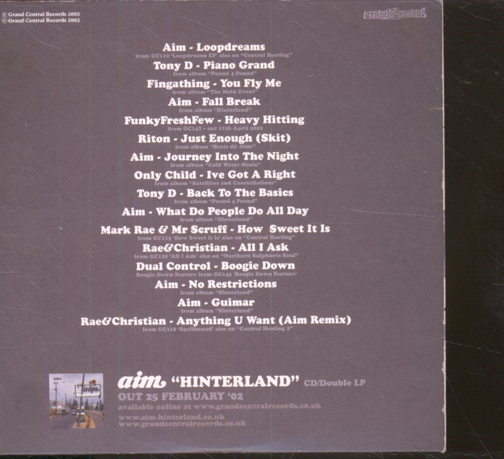 Aim - An Hour-Long Mix Of Grand Central Tracks By Aim - Cd