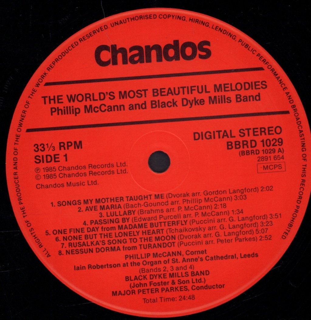 Phillip McCann and Black Dyke Mills Band - World's Most Beautiful Melodies - Lp