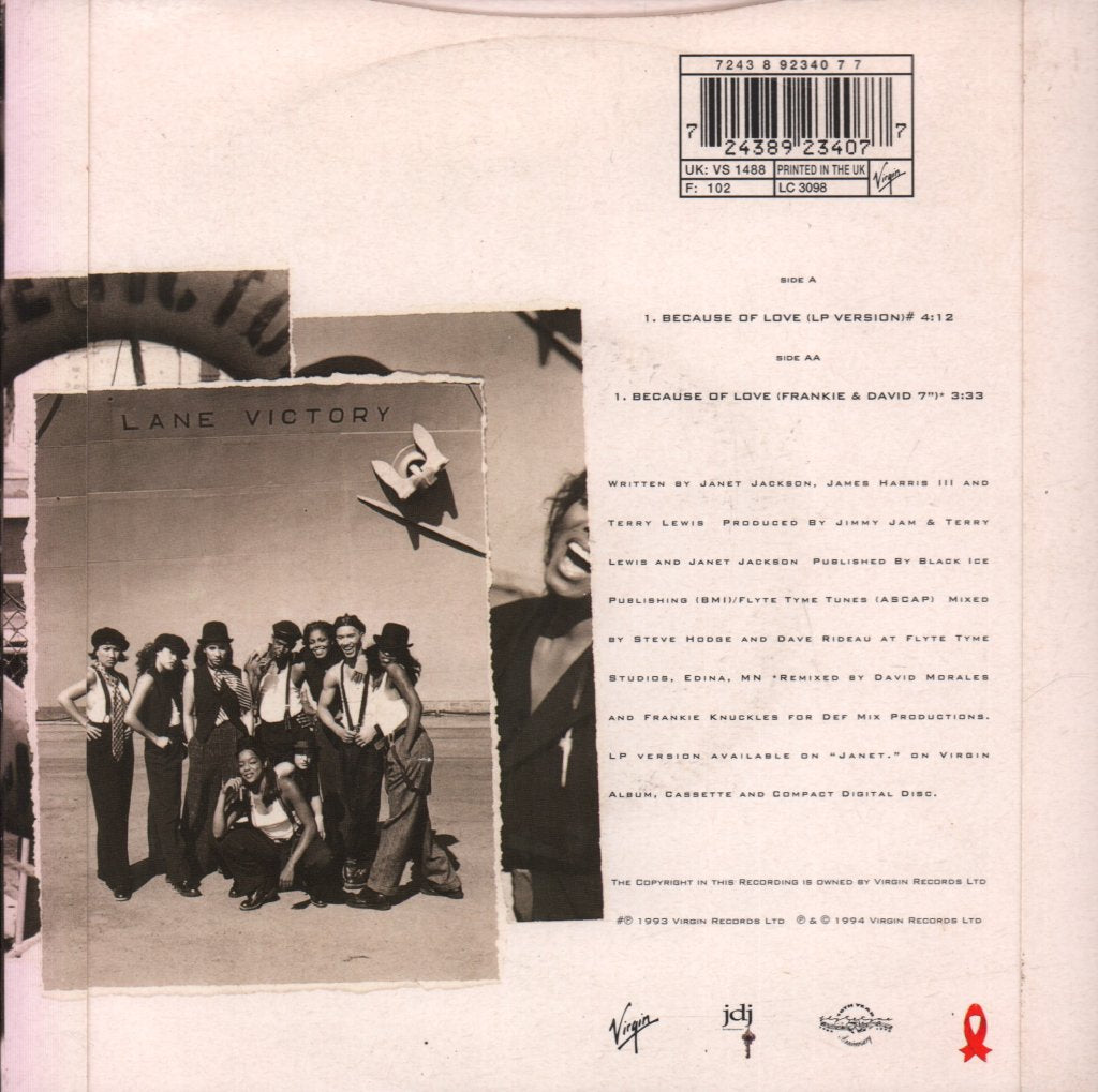 Janet Jackson - Because Of Love - 7 Inch