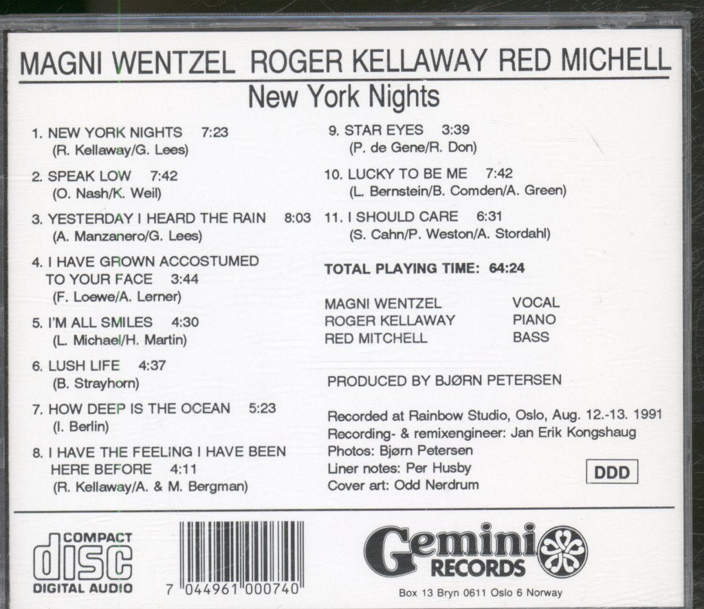 Magni Wentzel, Roger Kellaway, Red Mitchell - New York Nights - Cd