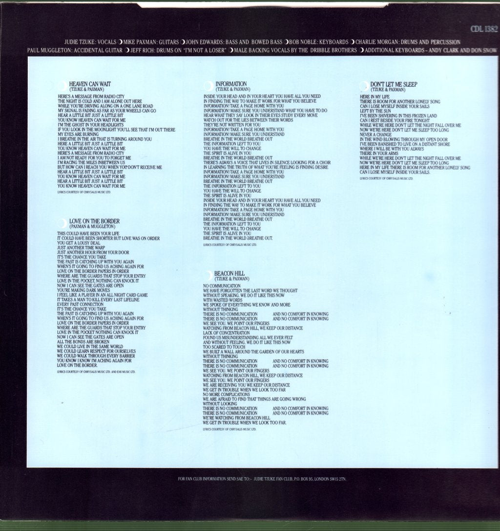 Judie Tzuke - Shoot The Moon - Lp