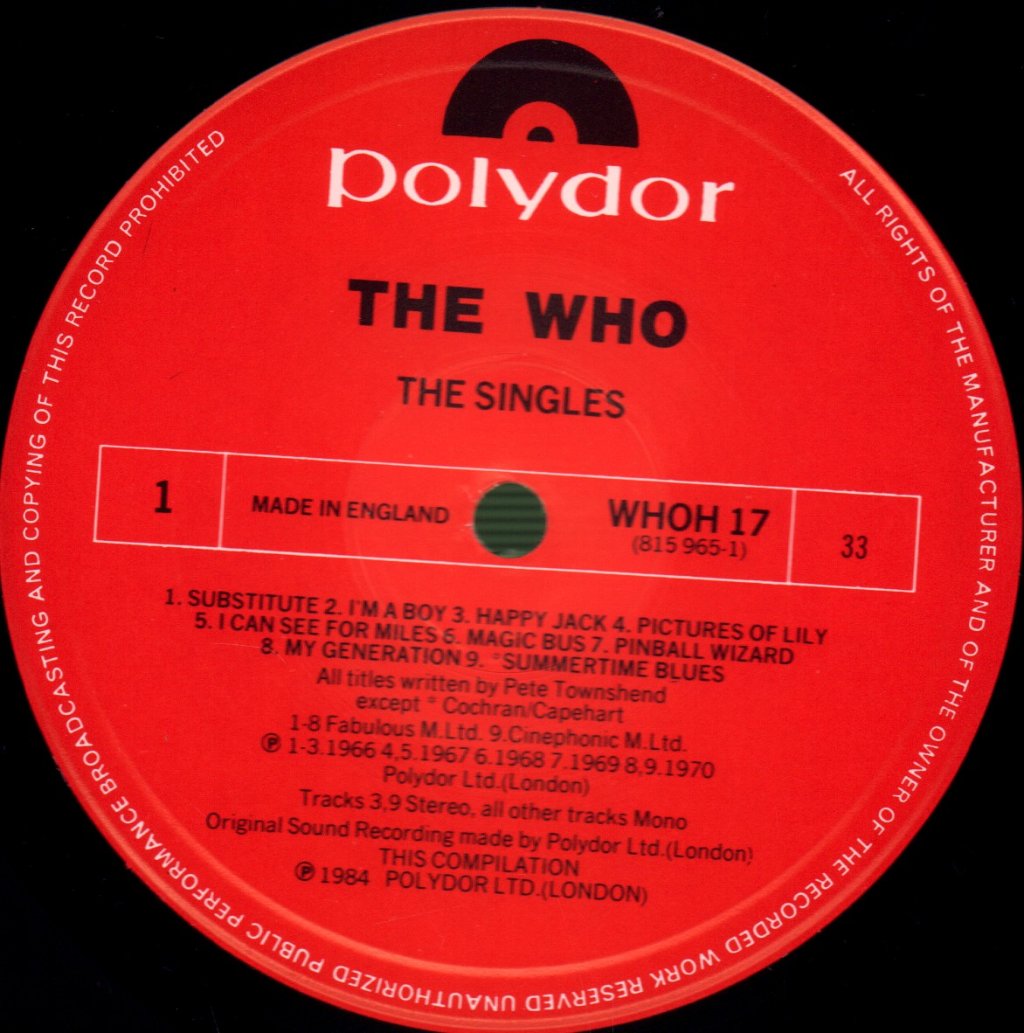 Who - Singles - Lp