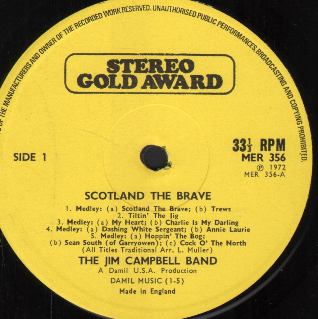 Jim Campbell Band - Scotland The Brave - Lp