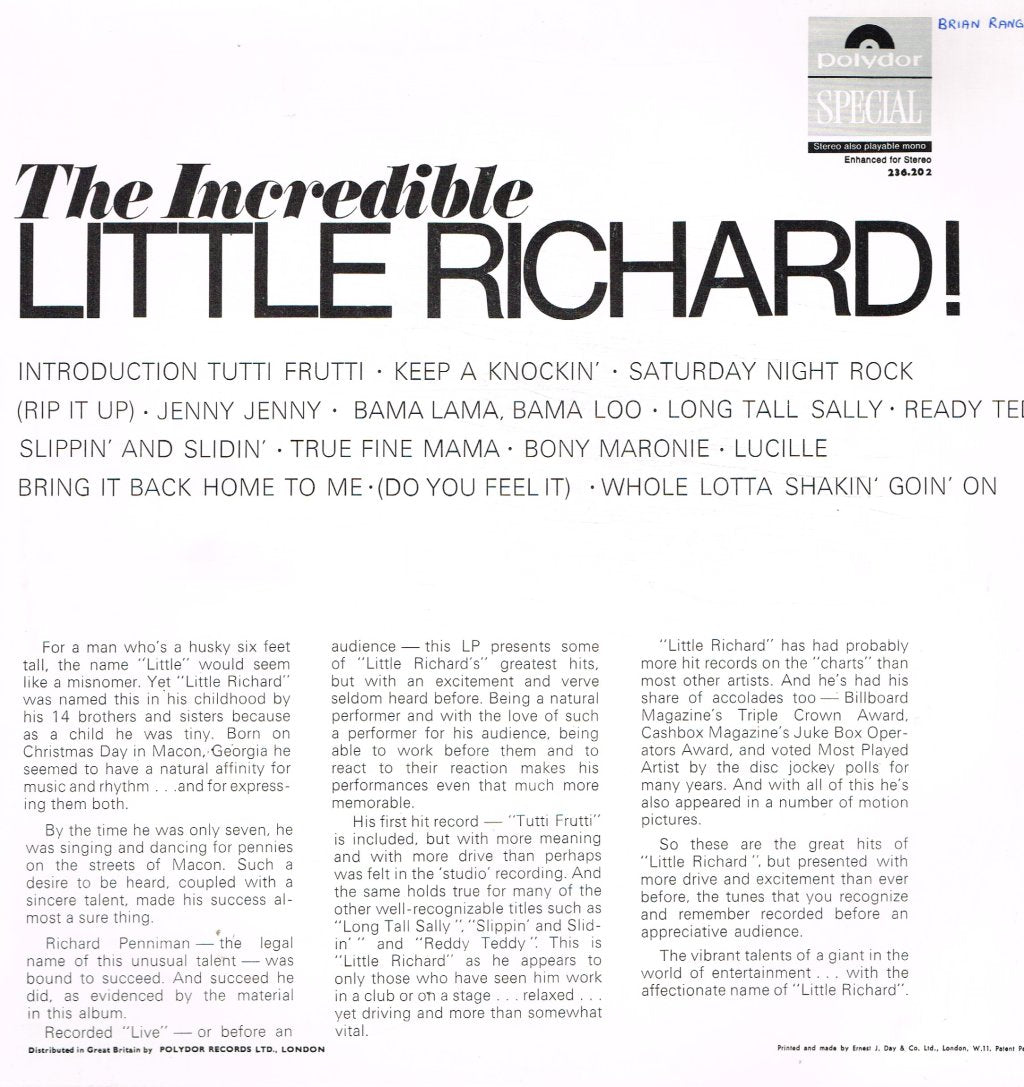 Little Richard - Incredible - Lp