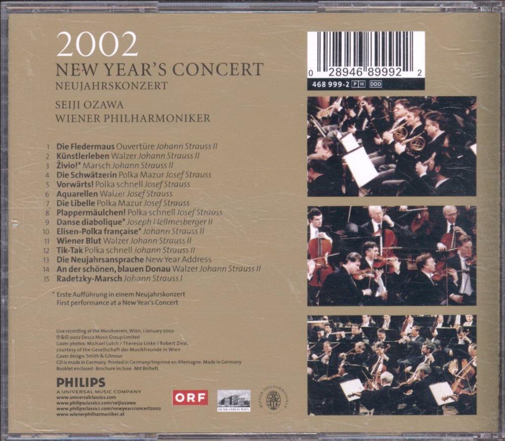 Seiji Ozawa - New Year's Concert 2002 = Neujahrskonzert 2002 - Cd