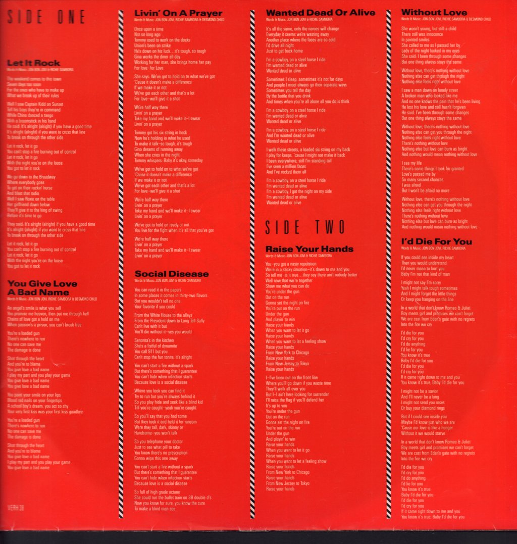 Bon Jovi - Slippery When Wet - Lp