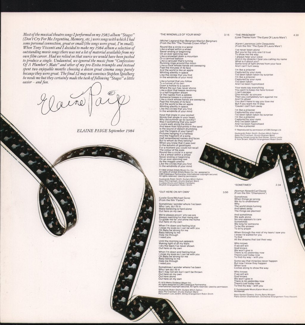 Elaine Paige - Cinema - Lp