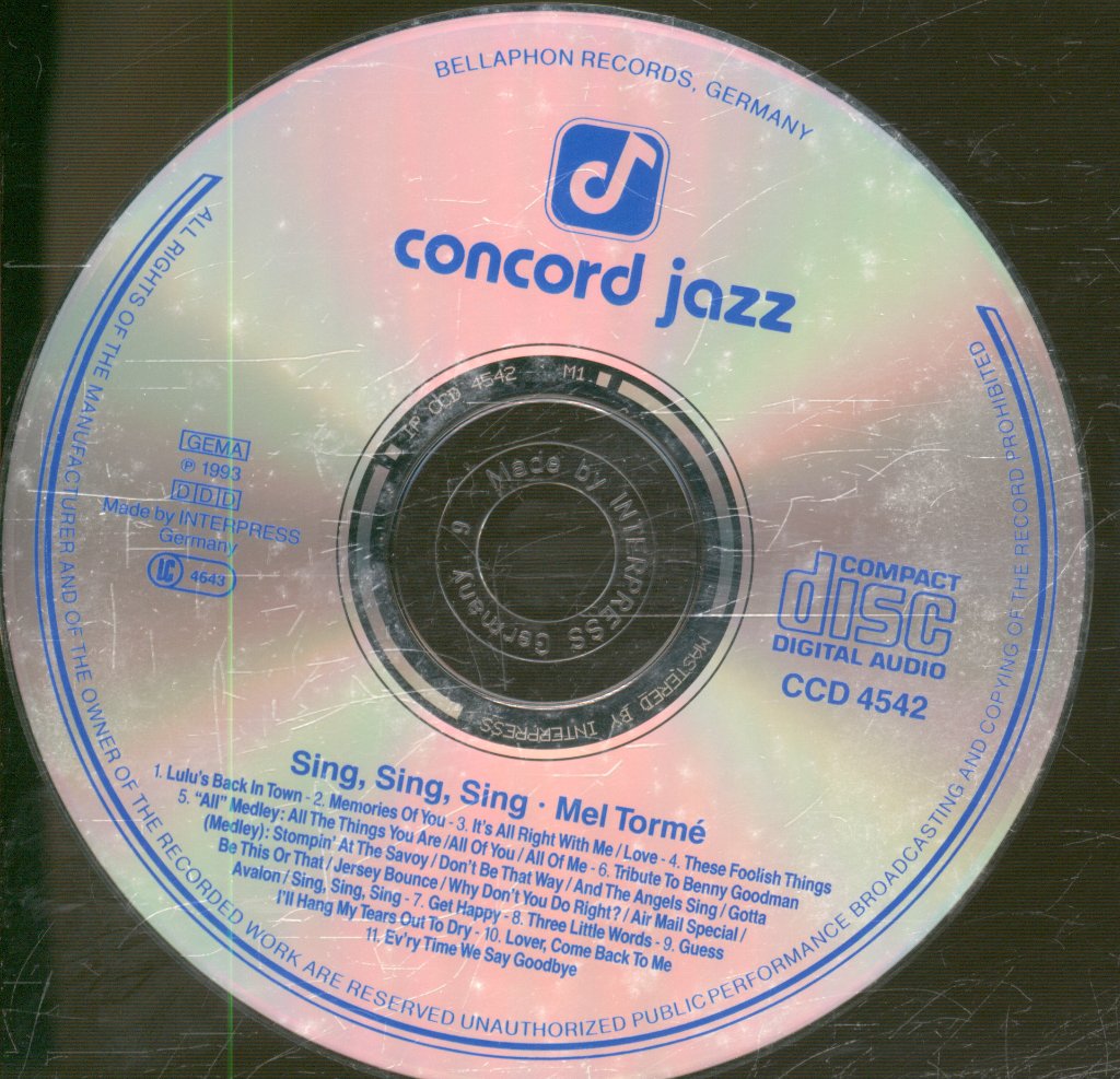 Mel Torme And His All-Star Quintet - Sing, Sing, Sing - Cd