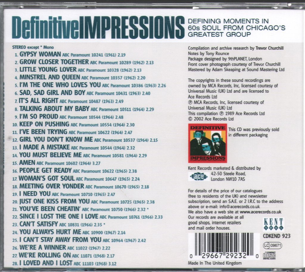 Impressions - Definitive Impressions - Cd