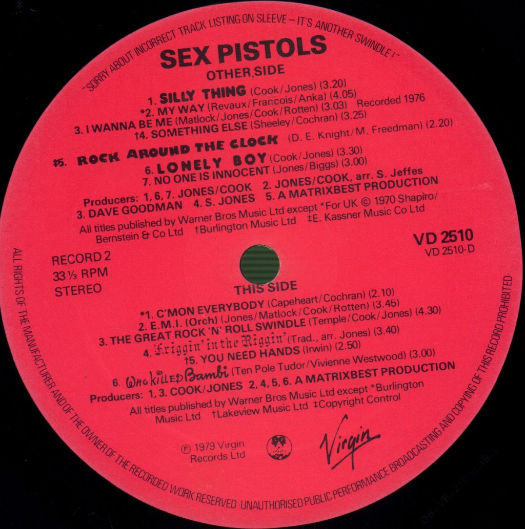 Sex Pistols - Great Rock 'N' Roll Swindle - Double Lp
