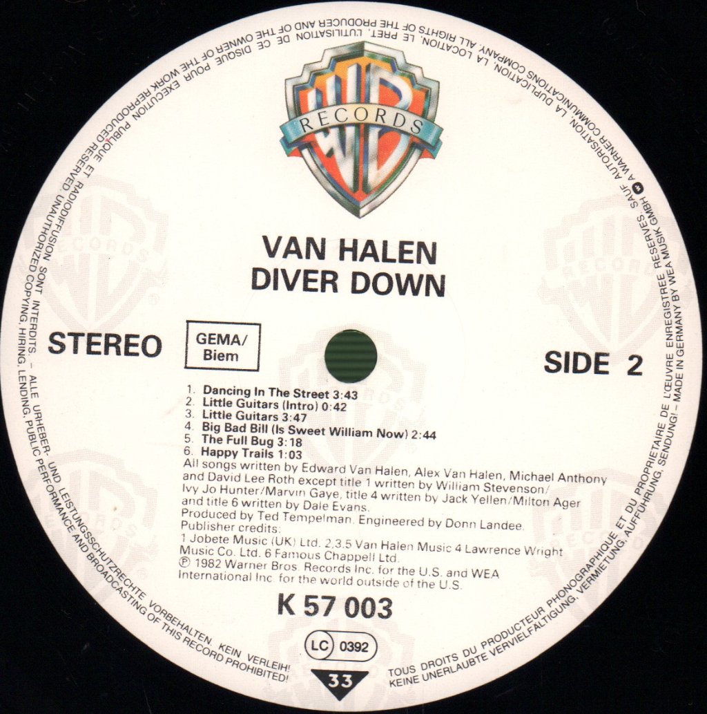 Van Halen - Diver Down - Lp