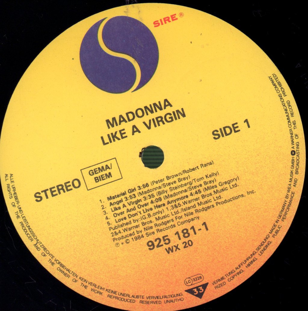 Madonna - Like A Virgin - Lp
