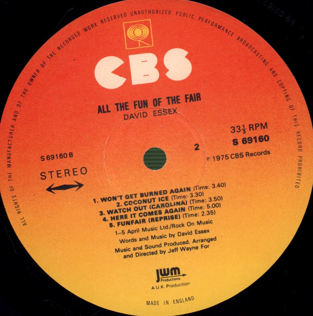 David Essex - All The Fun Of The Fair - Lp