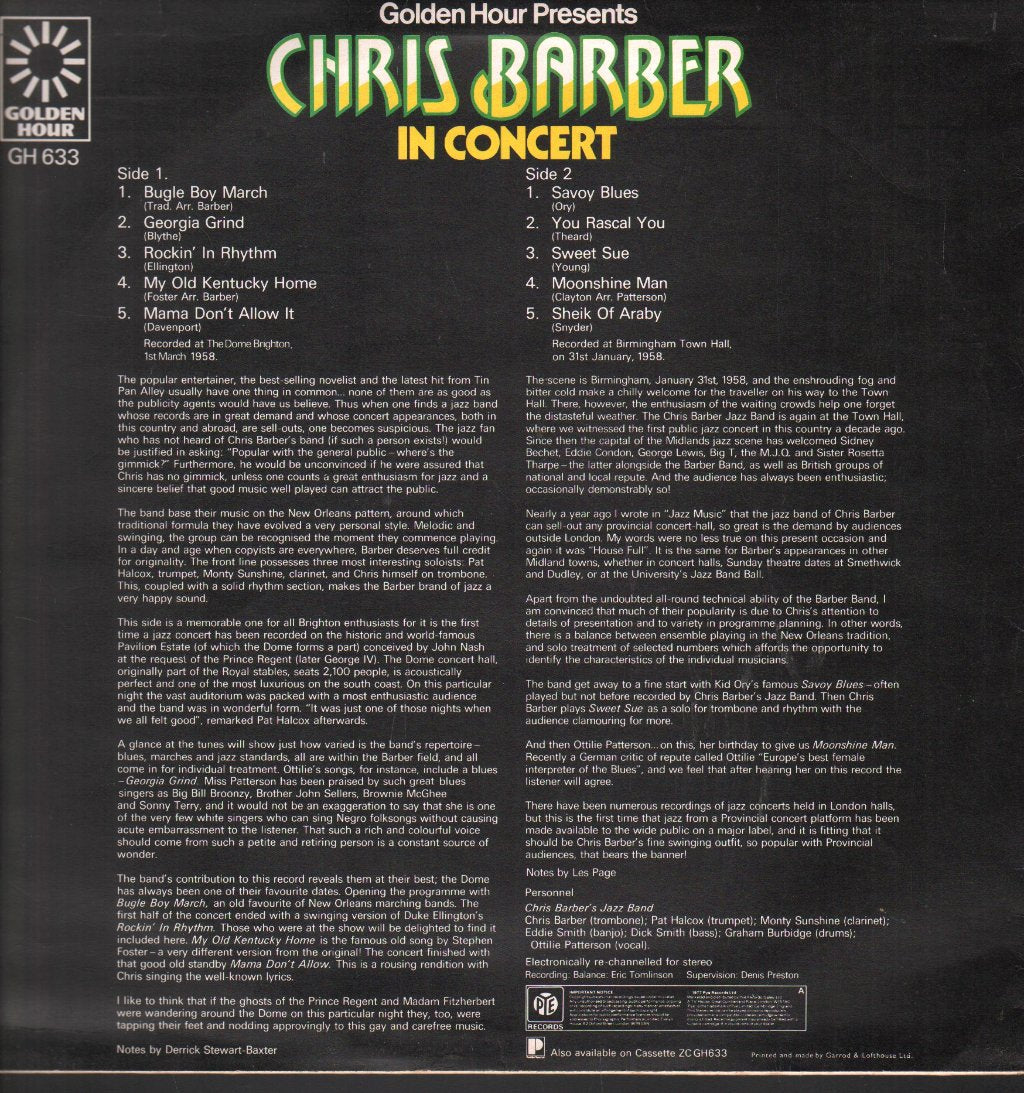 Chris Barber - In Concert - Lp