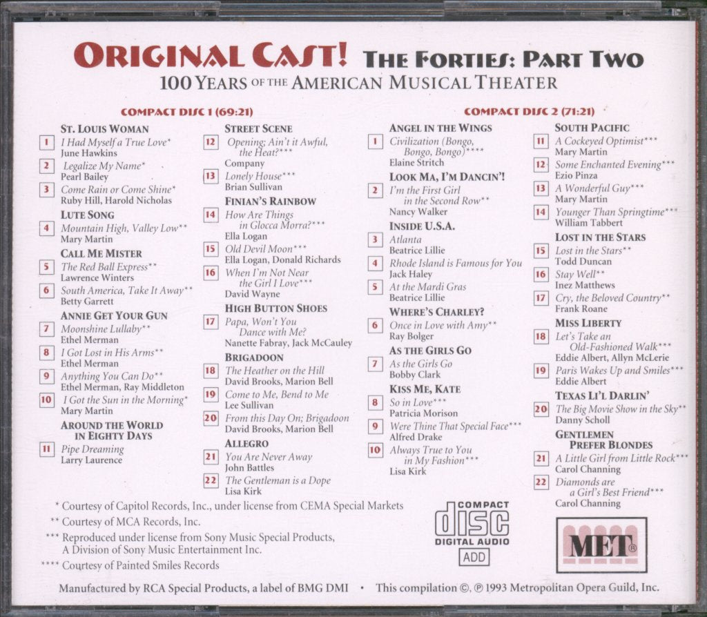Various Artists - Original Cast The Forties Part 2 - Double Cd