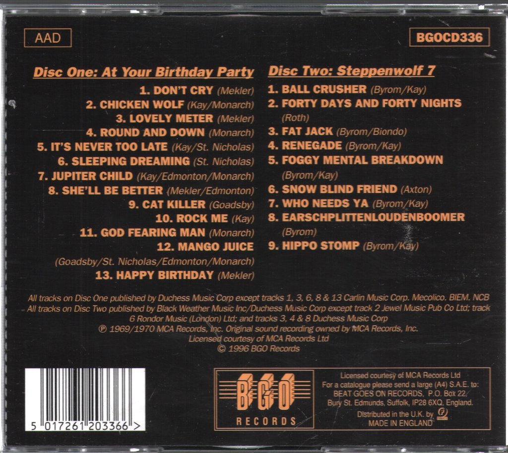 Steppenwolf - At Your Birthday Party / Steppenwolf 7 - Double Cd