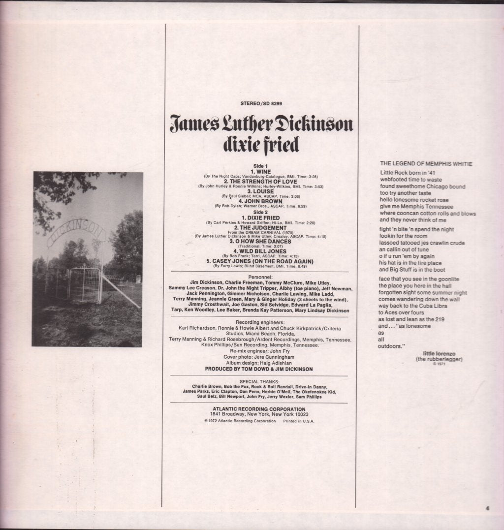 James Luther Dickinson - Dixie Fried - Lp