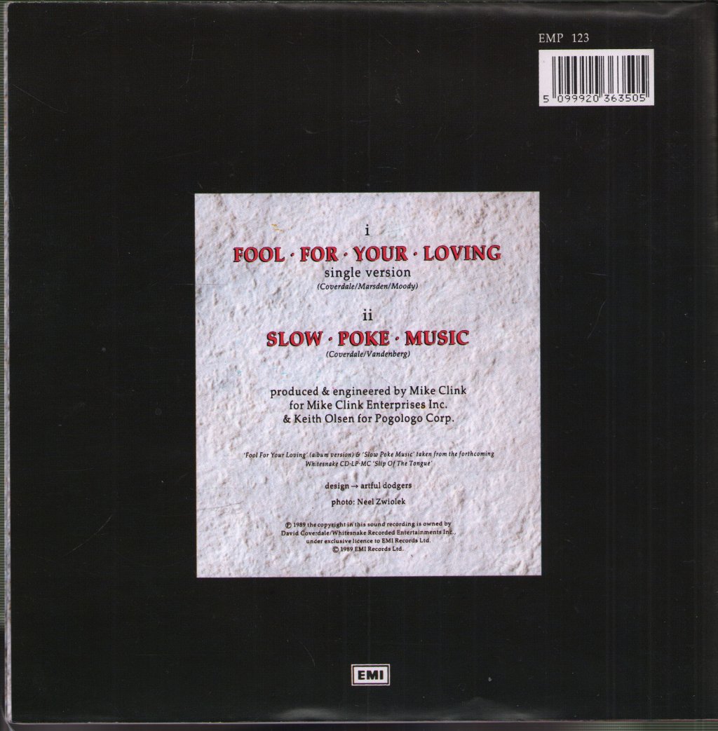 Whitesnake - Fool For Your Loving - 7 Inch