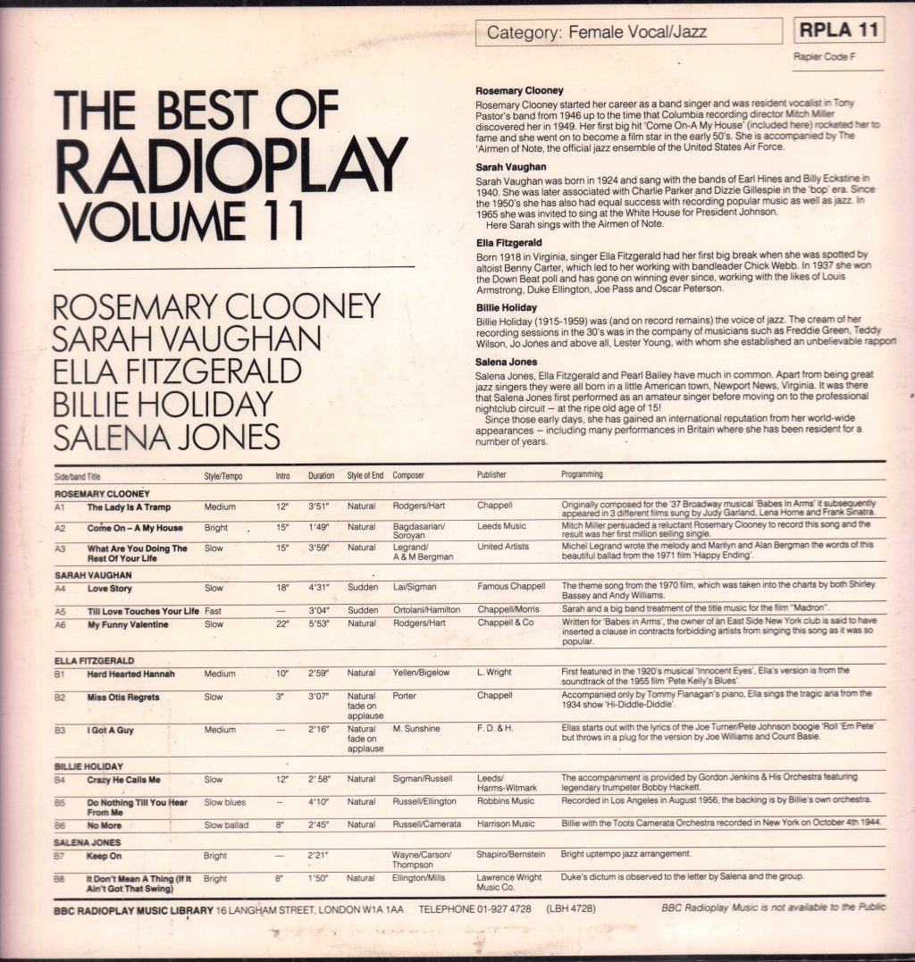 Various Artists - Best Of Radioplay Volume 11 - Lp