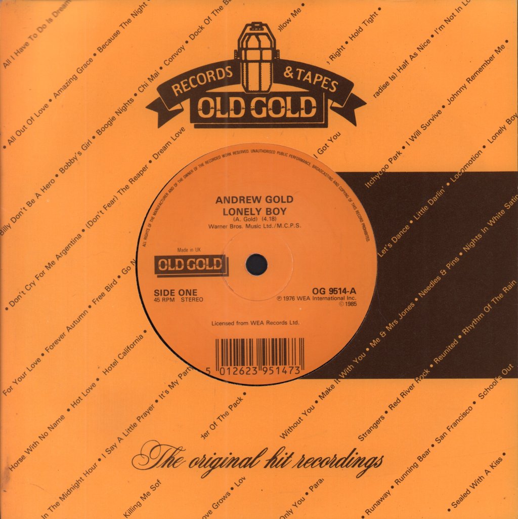 Andrew Gold - Lonely Boy - 7 Inch
