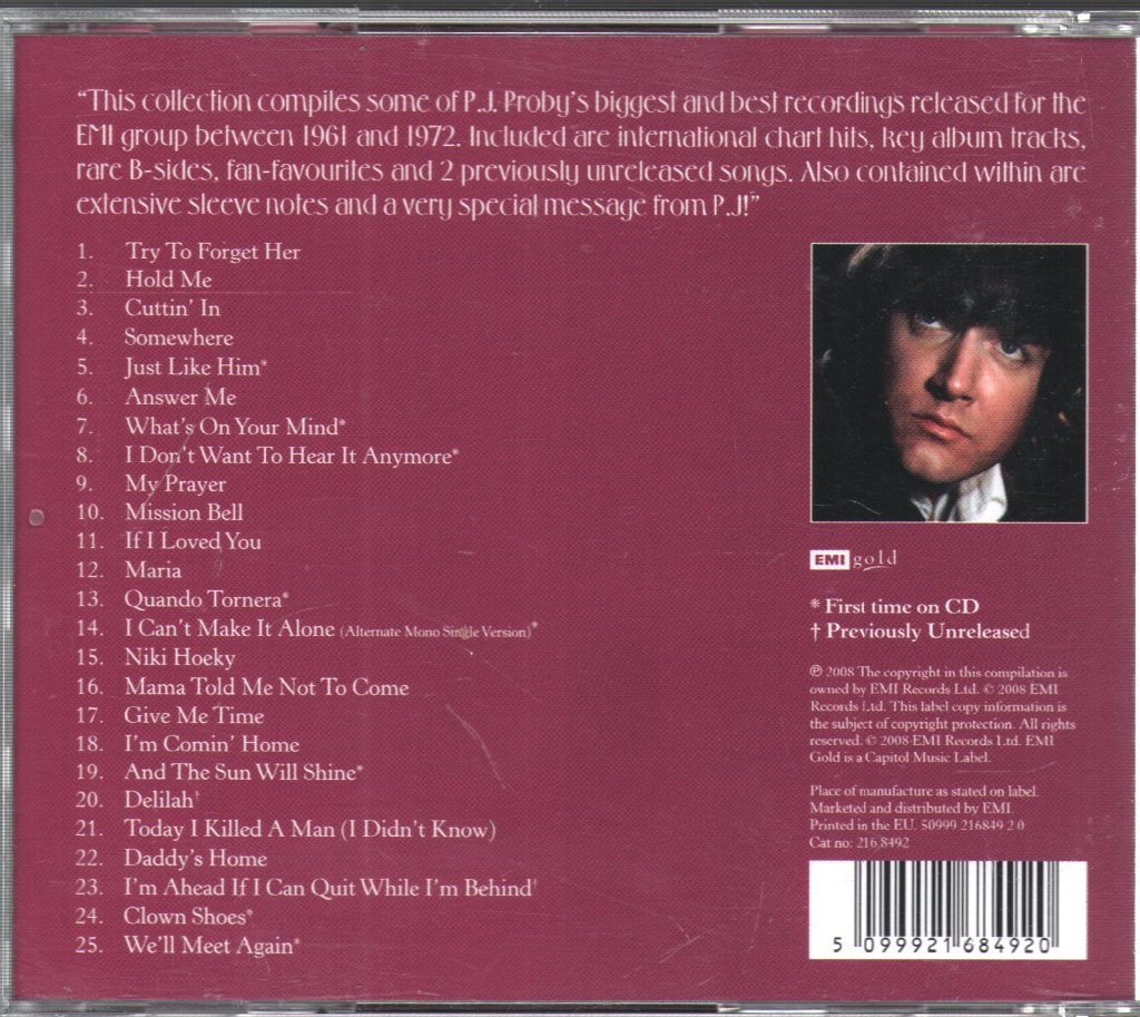 P.J. Proby - Best Of P.J. Proby: The EMI Years 1961-1972 - Cd