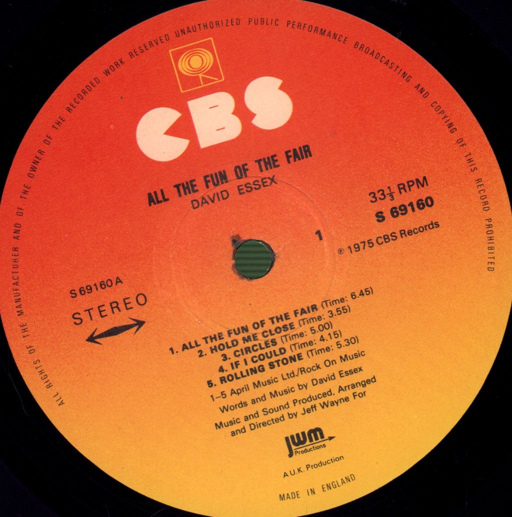 David Essex - All The Fun Of The Fair - Lp
