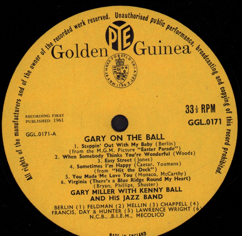 Gary Miller With Kenny Ball - Gary On The Ball - Lp