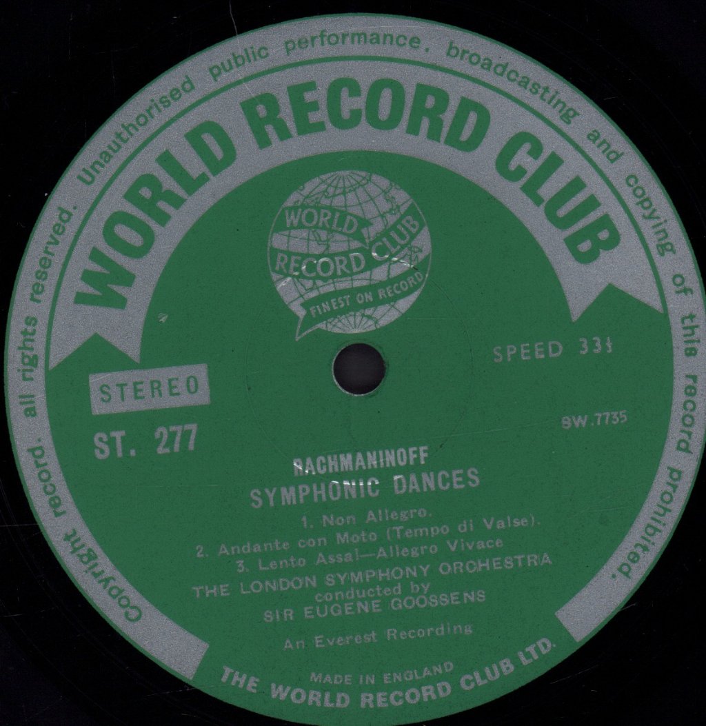 London Symphony Orchestra - rachmaninoff Symphonic Dances / respighi Feste Romane - Lp