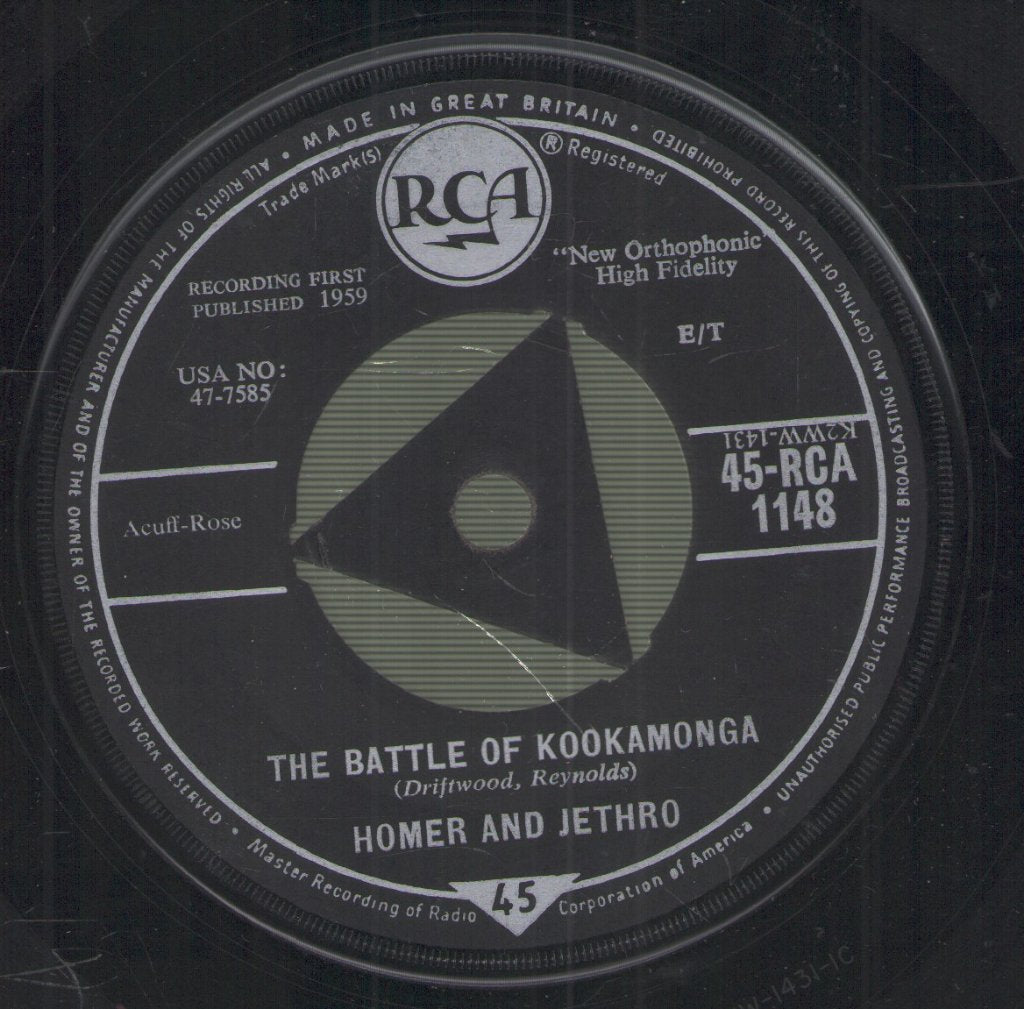 Homer And Jethro - Battle Of Kookamonga - 7 Inch