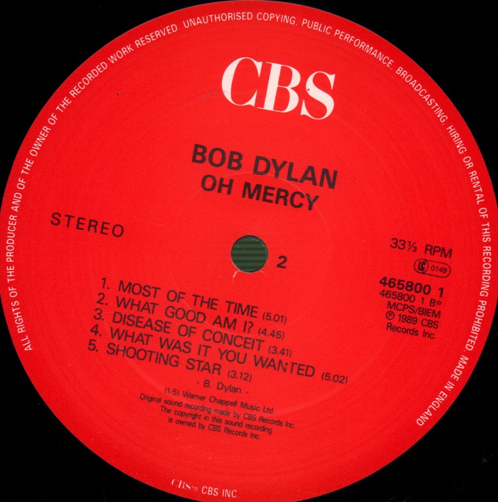 Bob Dylan - Oh Mercy - Lp