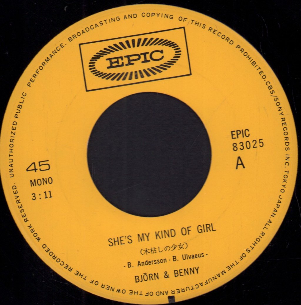 Bjorn And Benny - She's My Kind Of Girl - 7 Inch