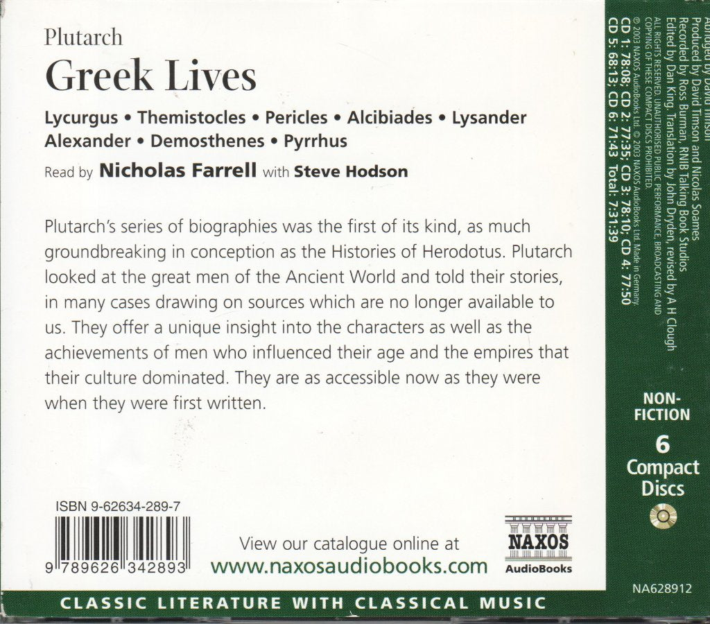 Nicholas Farre, Steve Hodson - Greek Lives - Cd Set