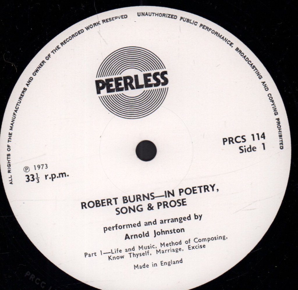 Arnold Johnston - Robert Burns In Poetry Song, And Prose - Lp