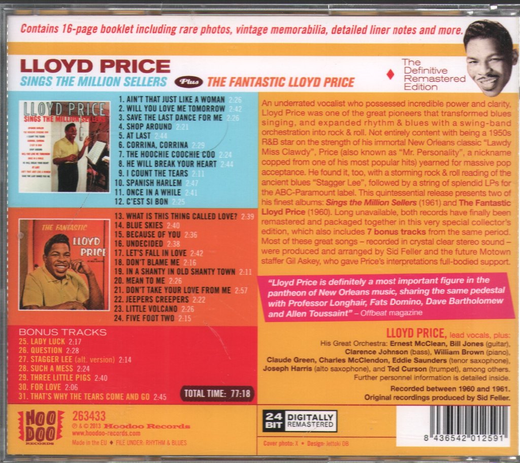 Lloyd Price - Sings The Million Sellers Plus The Fantastic Lloyd Price - Cd
