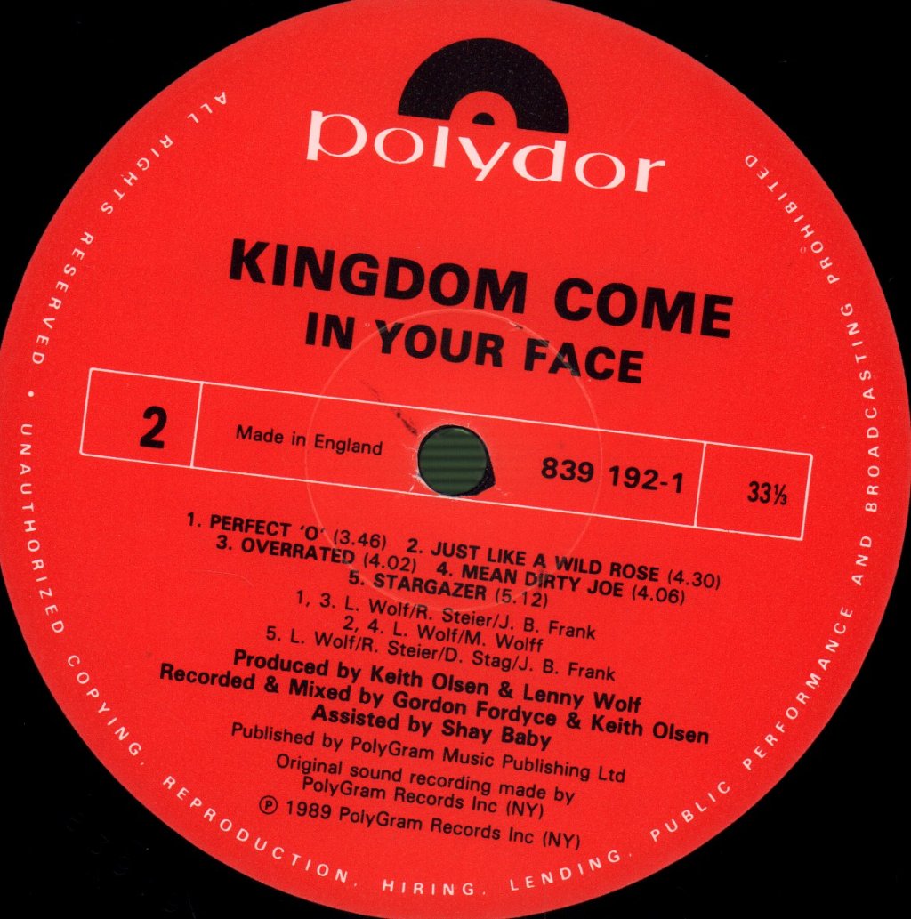 Kingdom Come - In Your Face - Lp