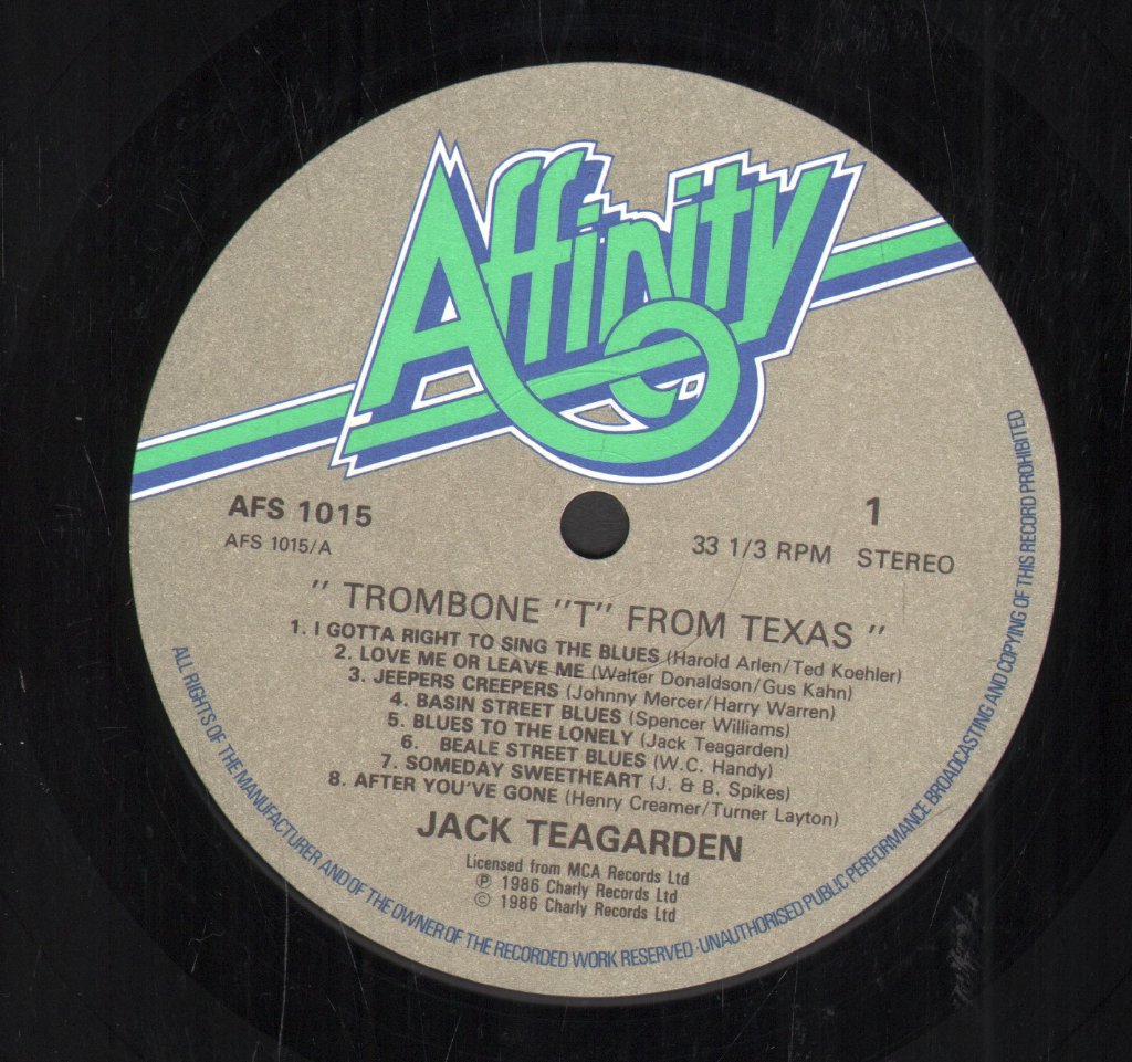 Jack Teagarden - Trombone "T" From Texas - Lp