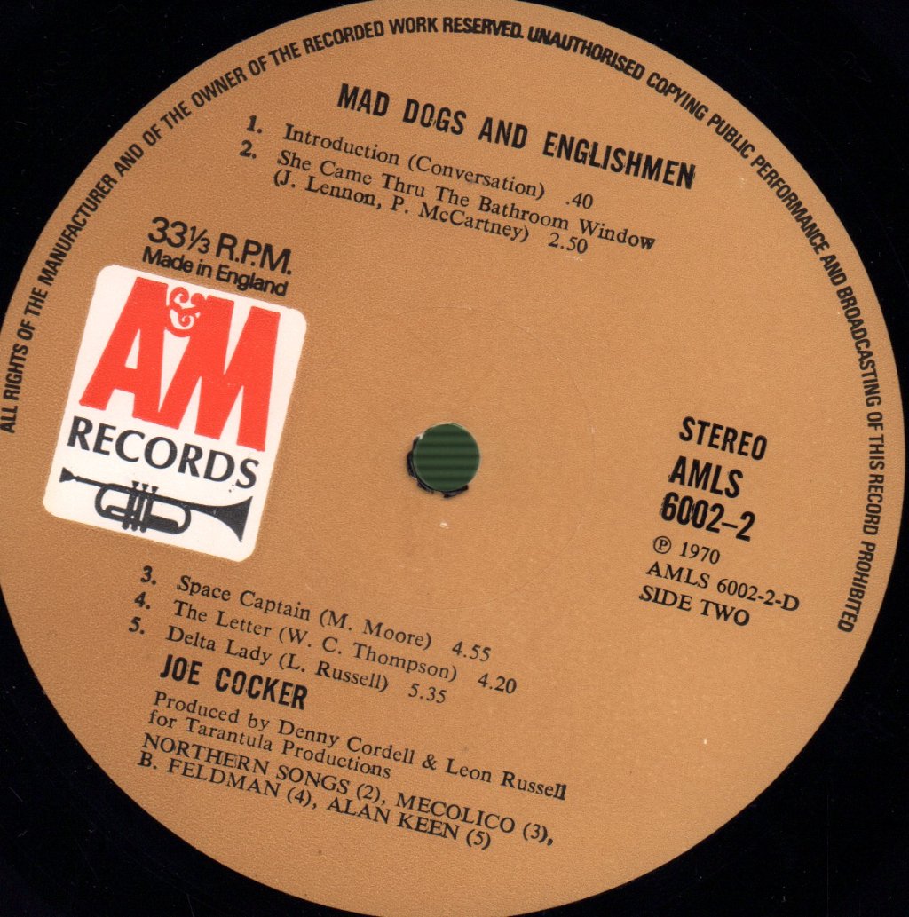 Joe Cocker - Mad Dogs & Englishmen - Double Lp