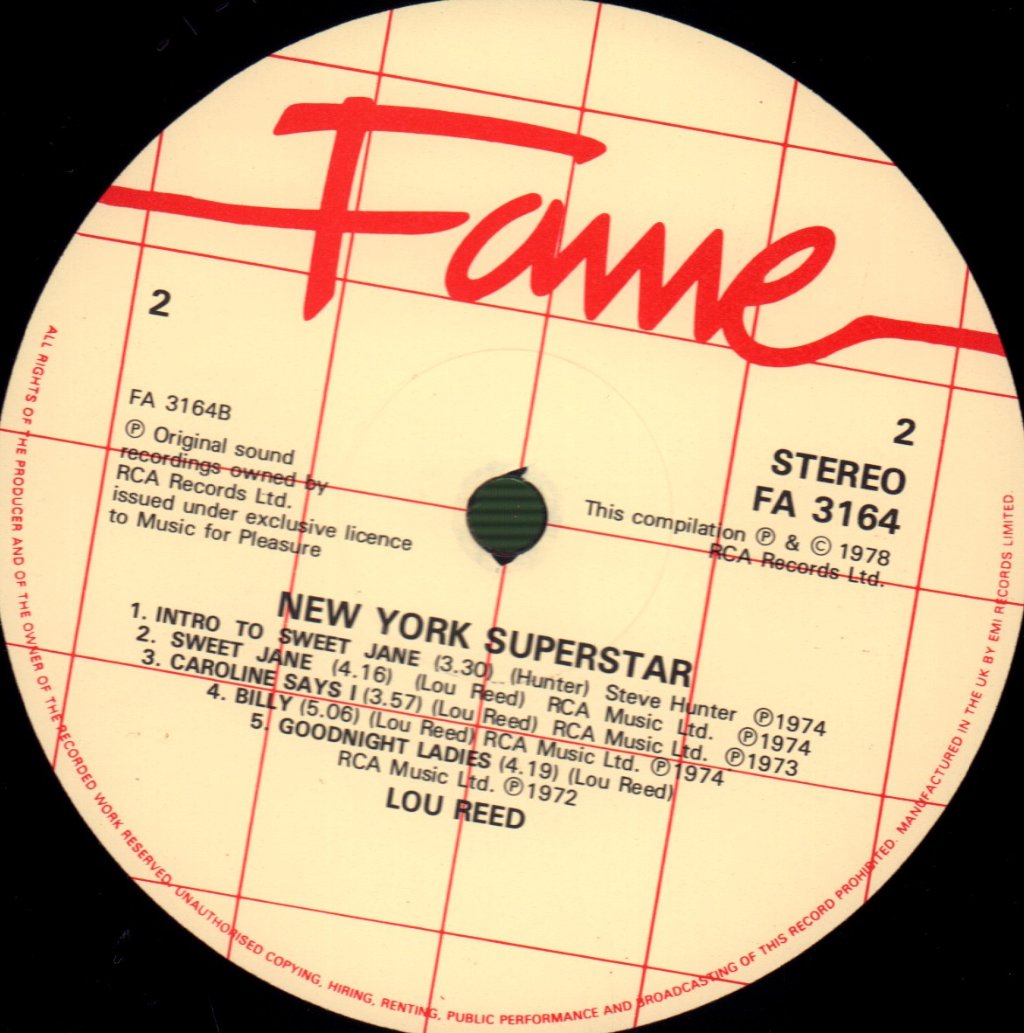 Lou Reed - New York Superstar - Lp