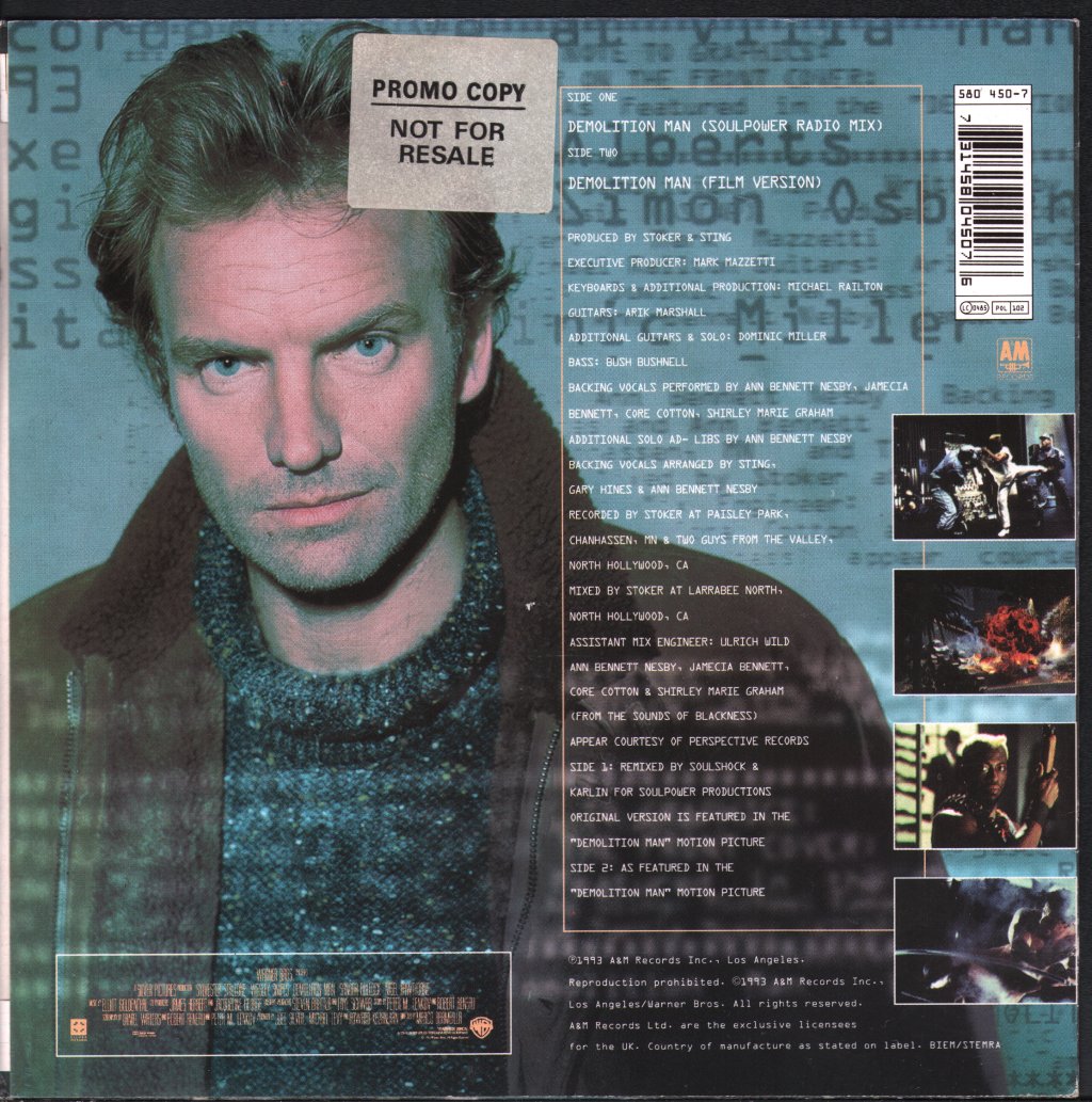 Sting - Demolition Man - 7 Inch
