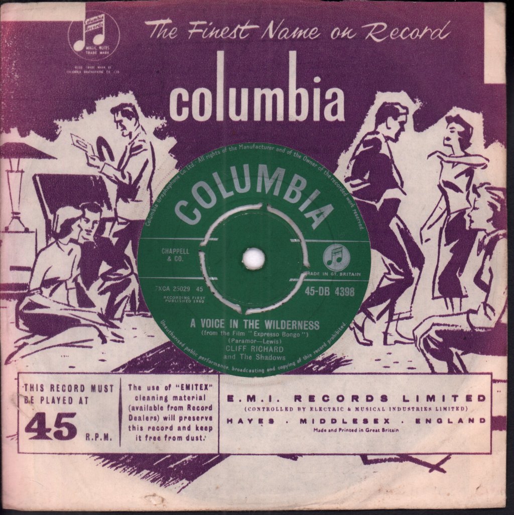Cliff Richard And The Shadows - A Voice In The Wilderness - 7 Inch