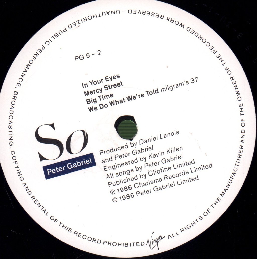 Peter Gabriel - So - Lp
